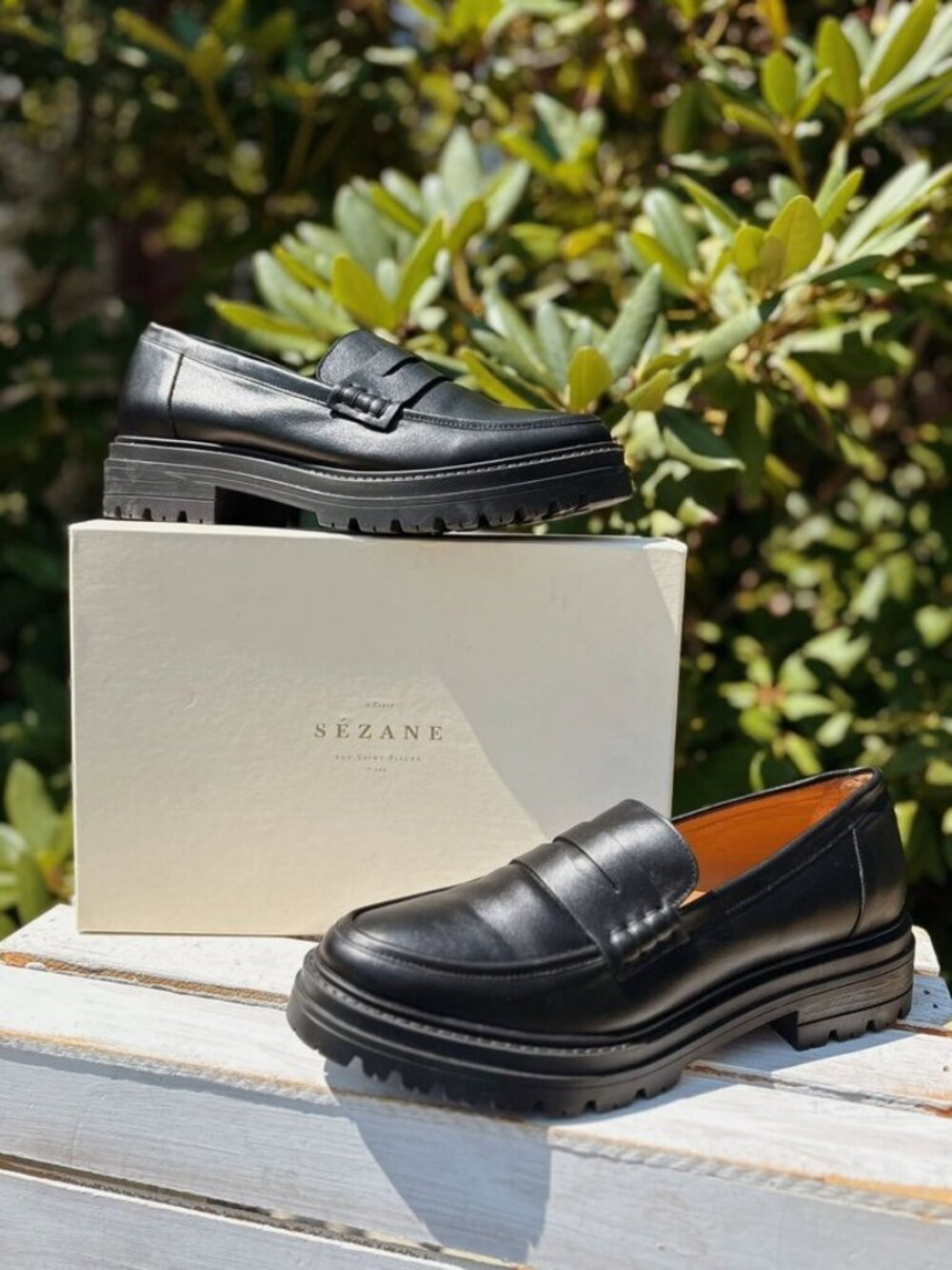Sezane Albane Loafers in Smooth Black - Size 41